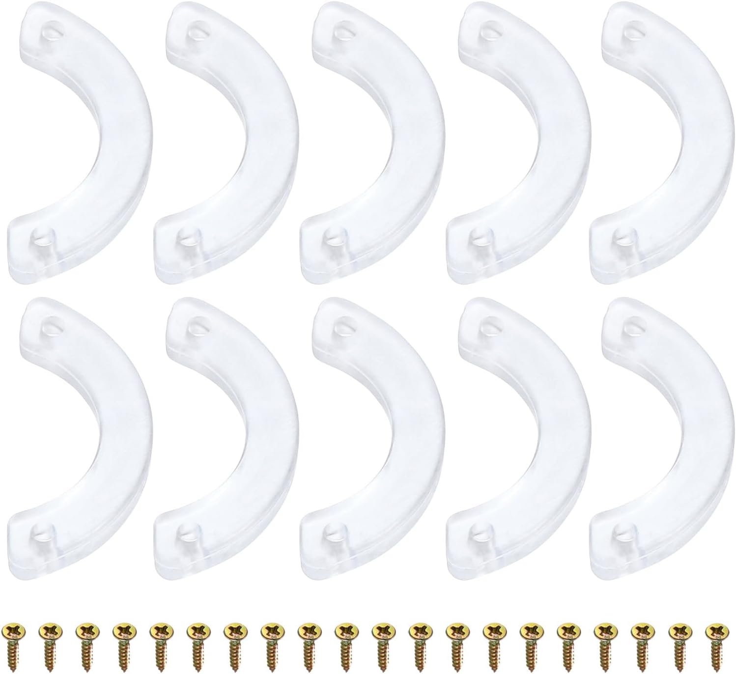 sourcing map Drawer Stops, 40Pcs - PVC Plastic Drawer Stoppers, Clear Semi-Curved Dresser Anti-Slip Stopper with Screws for Furniture Chest Bottom Repair Tool