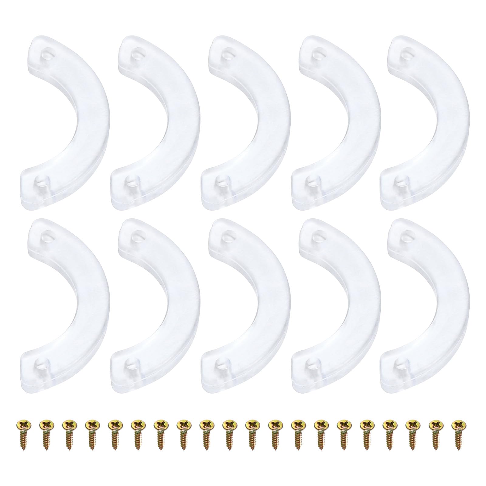 sourcing map Drawer Stops, 40Pcs - PVC Plastic Drawer Stoppers, Clear Semi-Curved Dresser Anti-Slip Stopper with Screws for Furniture Chest Bottom Repair Tool