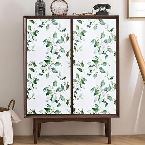 Yancorp Green Leaf Contact Paper 17.3"X120" Floral Peel And Stick Wallpaper Vintage Wallpaper Self Adhesive Wallpaper Removable Decorative Wallpaper For Bedroom Drawers Cabinets #TOP6