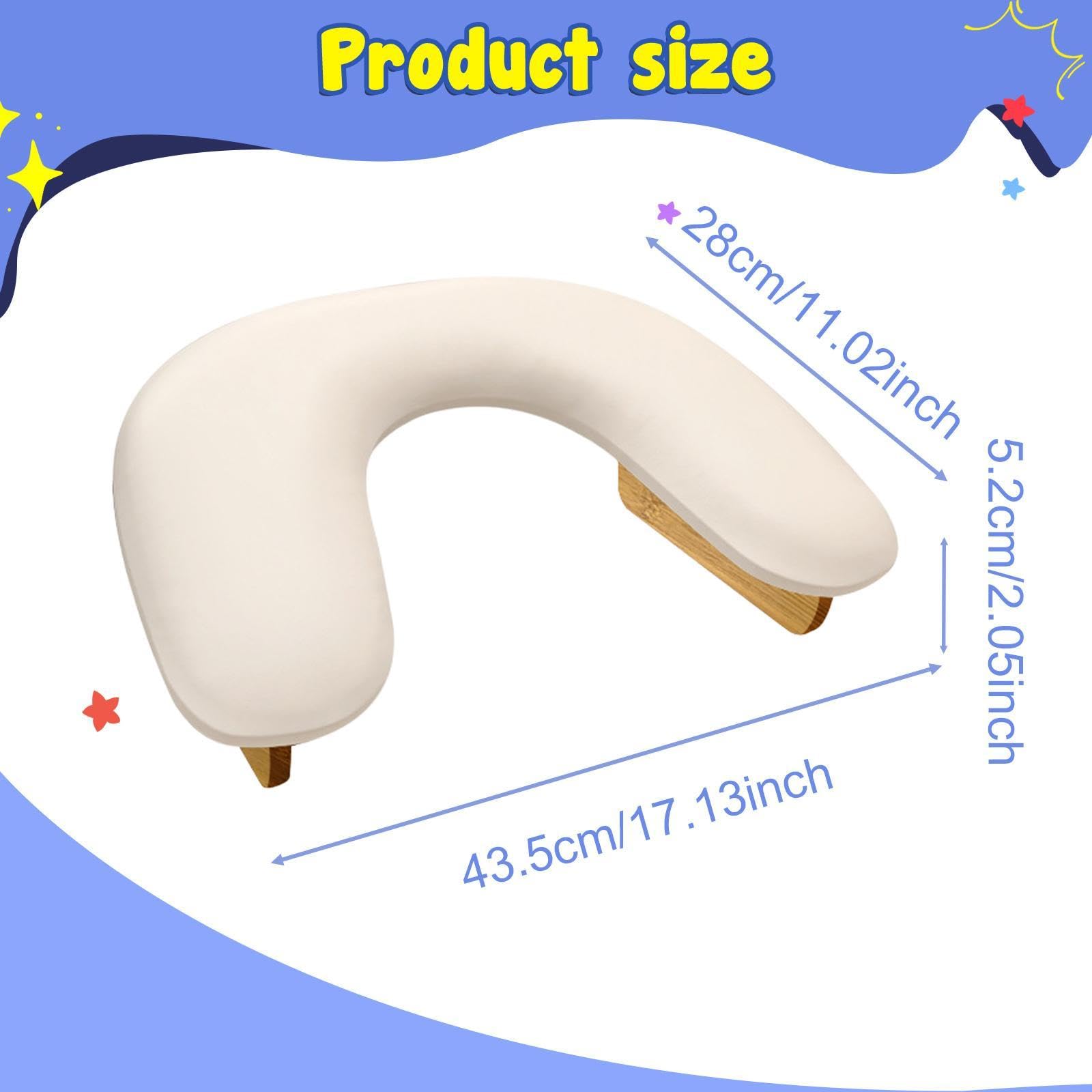 Oshhni Reposabrazos para uñas, soporte para mesa de manicura, suave piel sintética, antideslizante, en forma de U, cojín para reposamanos de salón, ideal, Blanco