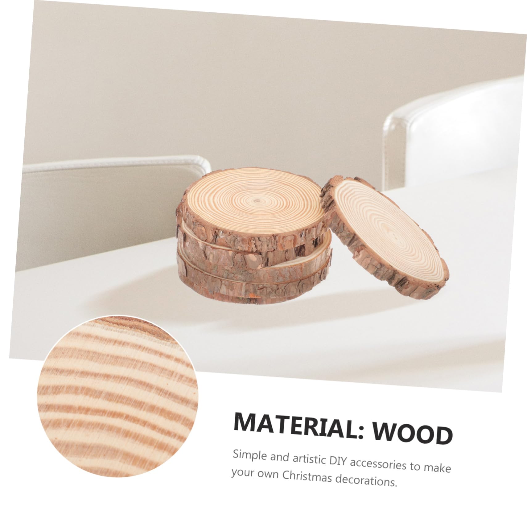DOITOOL Rodajas de Madera sin Terminar Manualidades 6 Piezas Discos de Madera Natural Infantil Decoración de Hogar Bricolaje Creativo