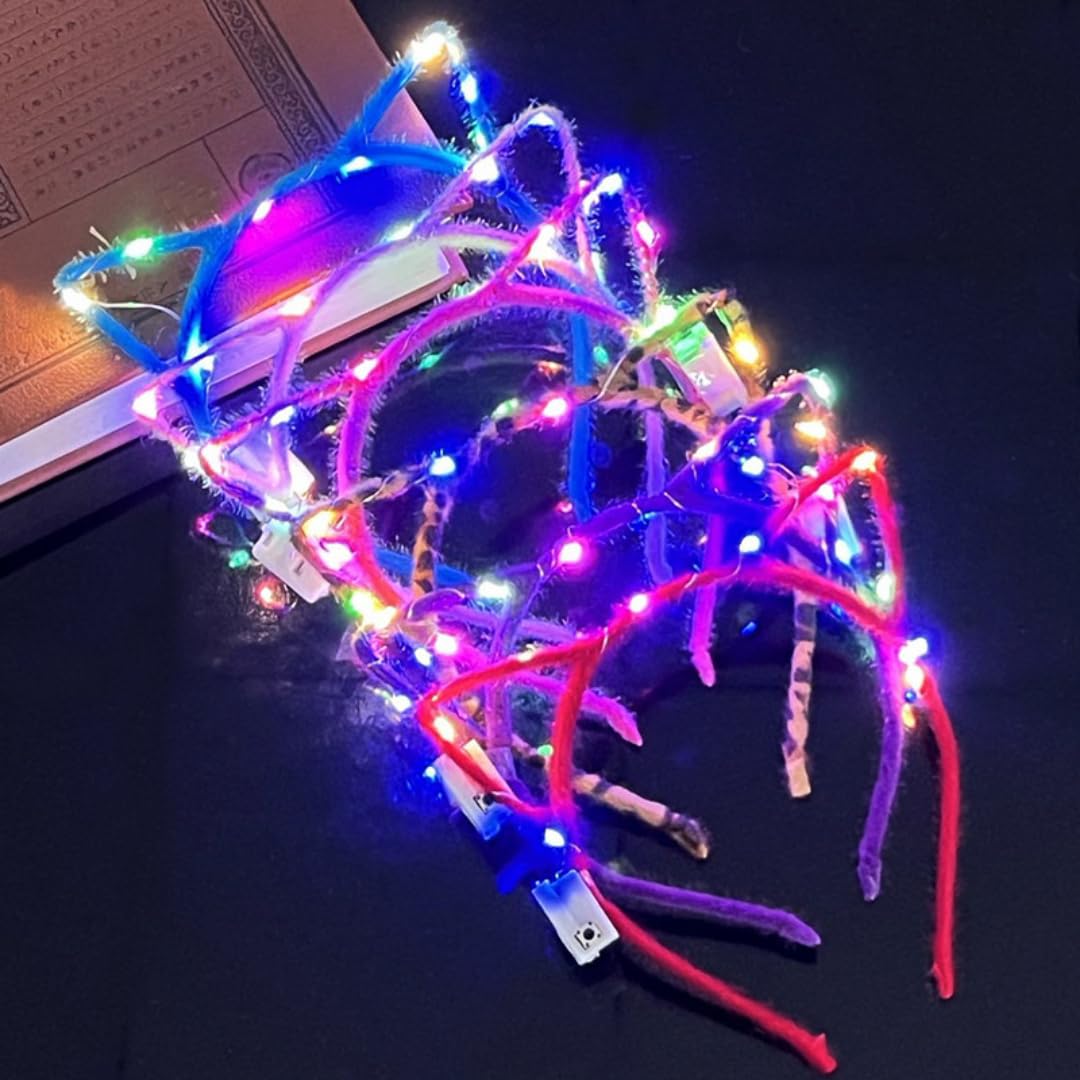Amazon.co.jp: 猫耳ヘッドバンド LED 光る カチューシャ コスチューム