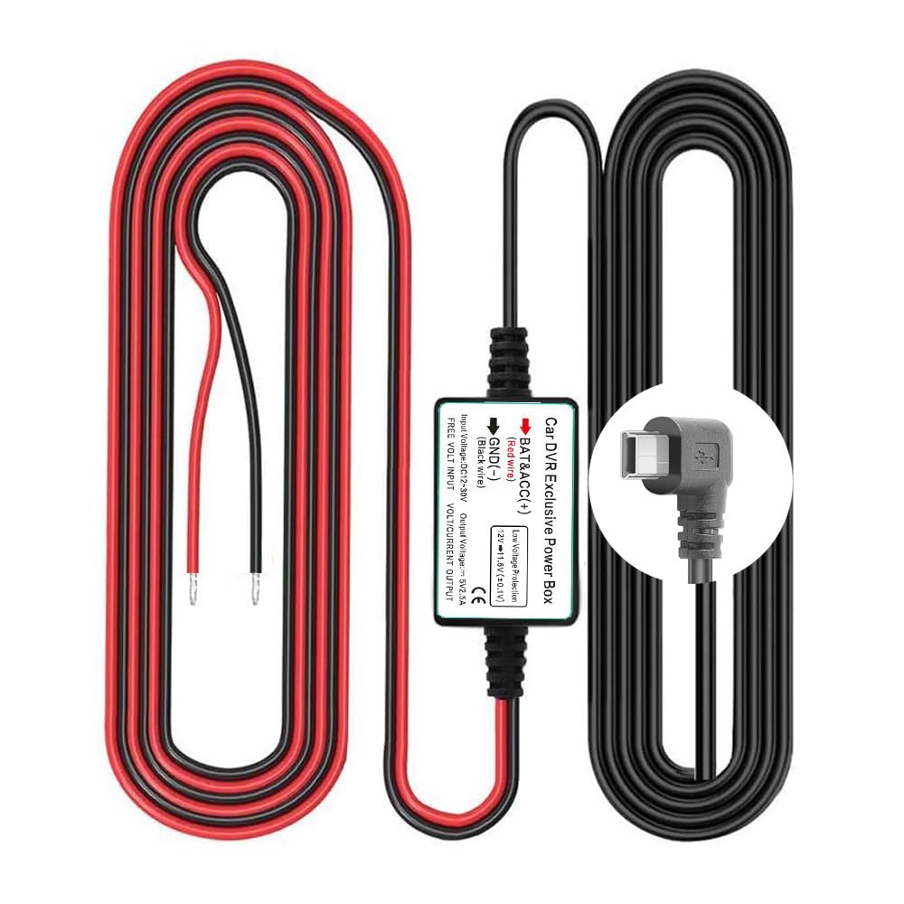 Gebildet Kit de Cableado de Cámara de Tablero con Puerto USB Tipo C para Monitor Convierte 12V-24V a 5V/2.5A Cargador de Cámara de Tablero de Auto Kit de Cable de 320cm, Protección de Bajo Voltaje — view 12