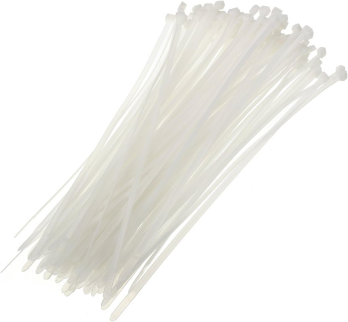 8 inches 30 lb Test Heavy Duty Nylon Cable Ties,100 PCS Zip Ties (2.5mm200mm White)