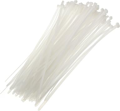8 inches 30 lb Test Heavy Duty Nylon Cable Ties,100 PCS Zip Ties 2.5mm200mm White