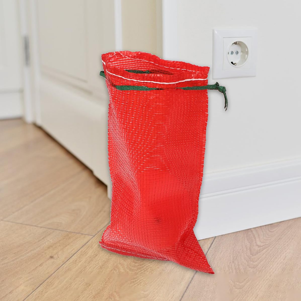 Veemoon Bolsas de Malla Grandes de Polipropileno Cordón Rojo, Resistentes y Convenientes para Almacenamiento de Mariscos y Frutos Secos, Paquete de 50 Unidades