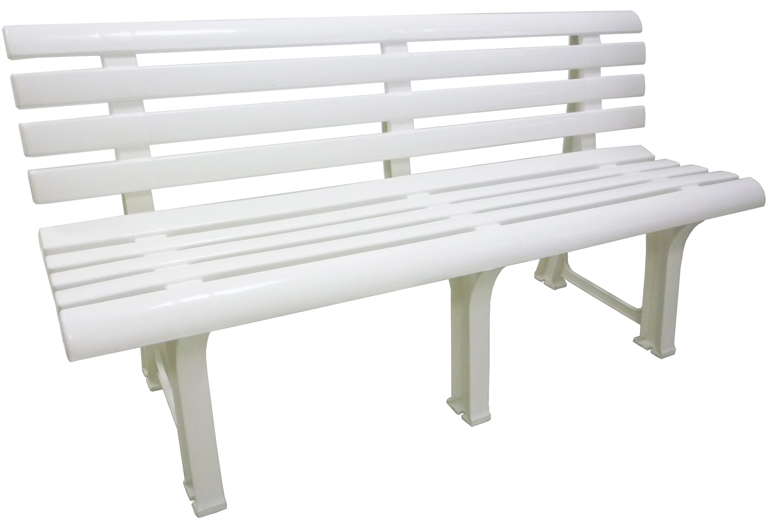 Banc en résine plastique robuste Esidra Savino Filippo blanc imperméable et léger