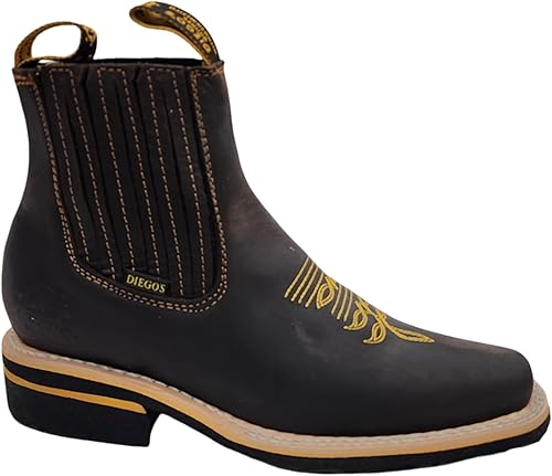 Miniatura 5 de Dona Michi Botas de Tobillo Cortas de Cuero Genuino para Hombre con Punta Cuadrada Hechas a Mano