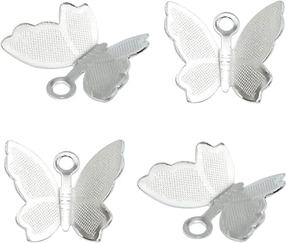 100pcs Mini Butterfly Charms Metal Small Butterfly Charm Pendants Supplies 13x11mm for DIY Craft Jewelry Making Findings AccessoriesSilver