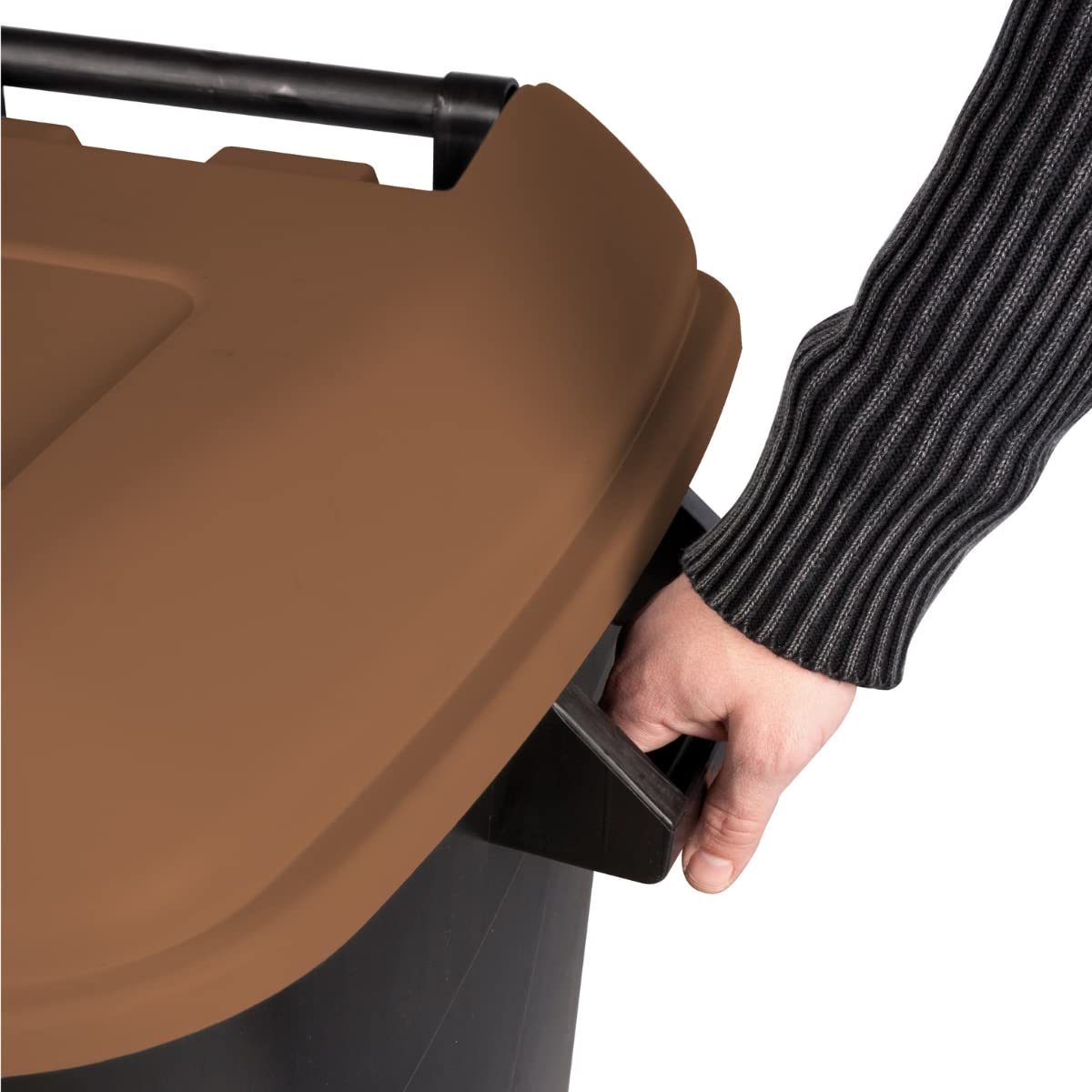 Tayg EcoTayg Poubelle 120 litres avec pédale, base noire et couvercle marron