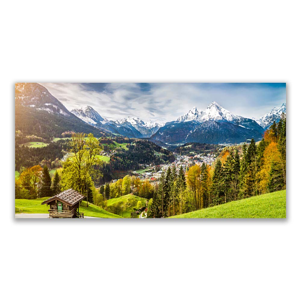 Tableau Décoration Toile Imprimés Paysage Alpes 140x70cm Moderne Design