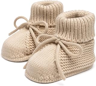 Meckior Hand Crochet Baby Booties Newborn First Walkers Soft Knit Shoes Warm Socks Infant Boy Girl