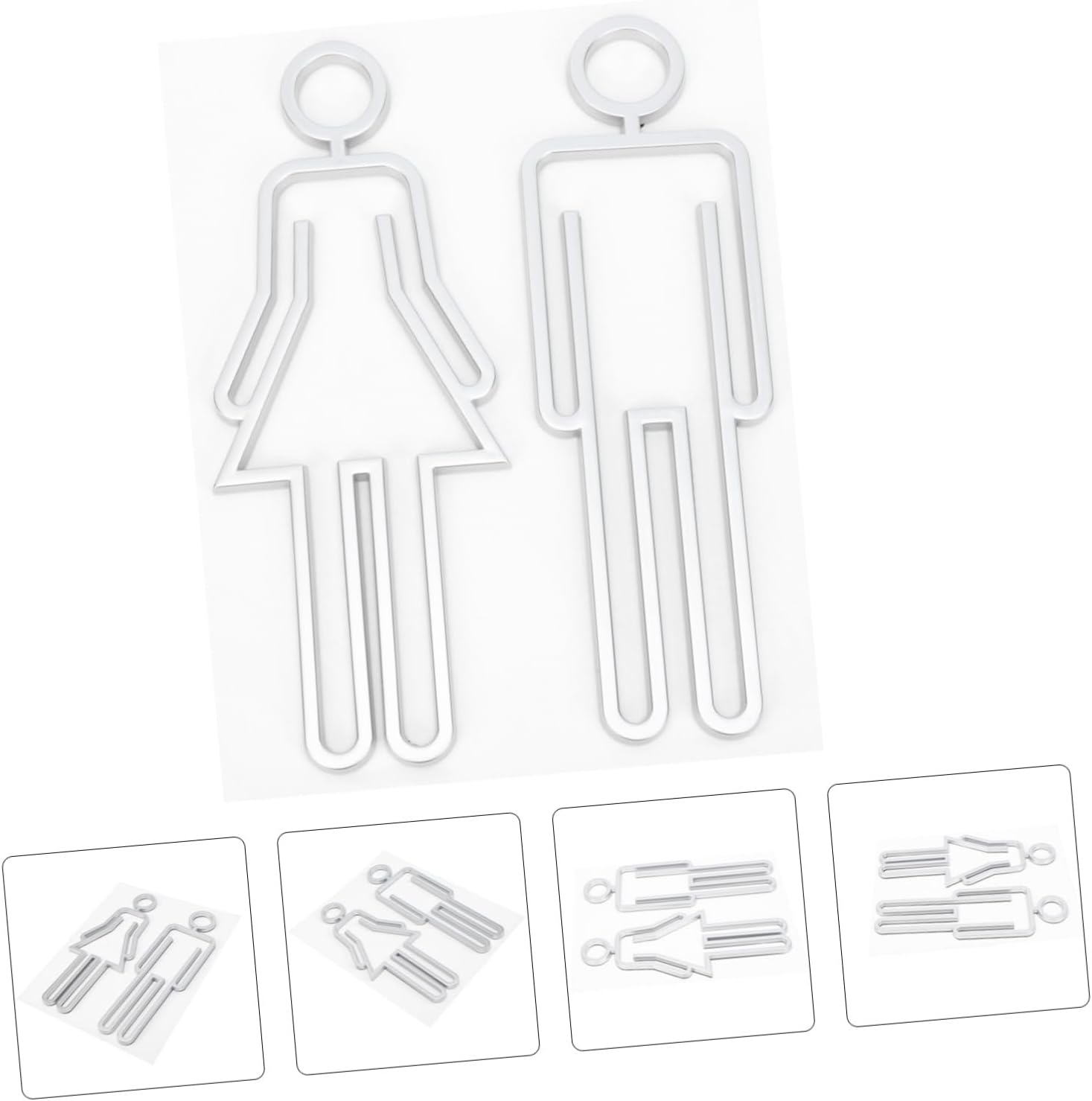 Unique Design Washroom Sign Plate 1 Pair Toilet Door Sign for Smooth Clean Surface