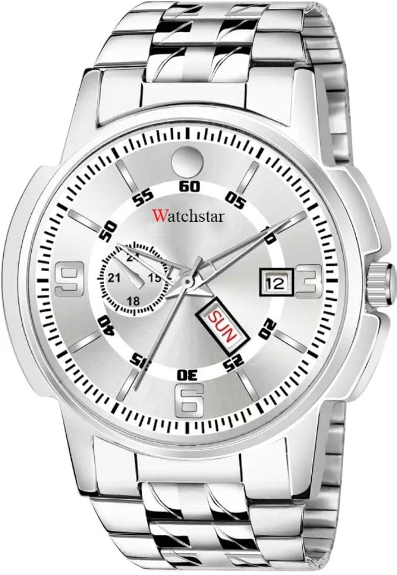 Women's Analog Watch, Double Window DD Steel Silver