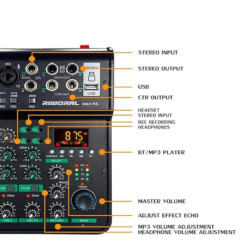 4 Channel Audio Interface Usb Mixer Mixing Board +48V Supply Power Support Condenser Mic Record For Karaoke Live Performance Streaming Dj Studio #TOP6