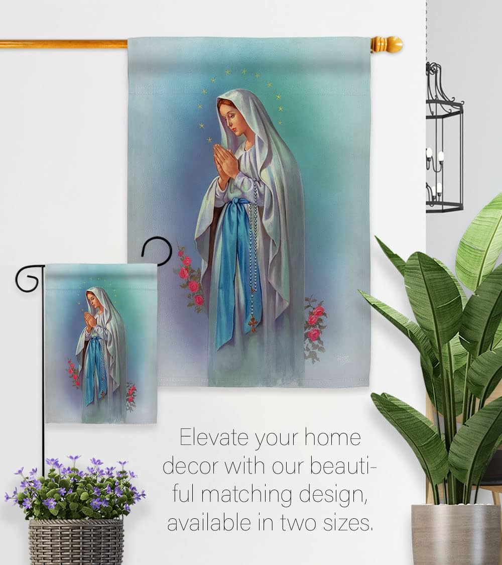 Breeze Decor - Our Lady of Grace Inspirational - Everyday Faith & Religious Impressions Decorative Vertical House Flag 28" x 40" Printed in USA