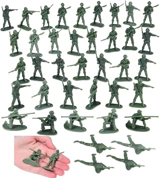 Zugar Land Classic US Army Men 108 Pieces 3 pack3 of 36 2". Plastic. Green Toy Soldiers. Free Standing Designs. Great Party Favor Goodie Bag Filler. 3 Packs of 36 Army Men