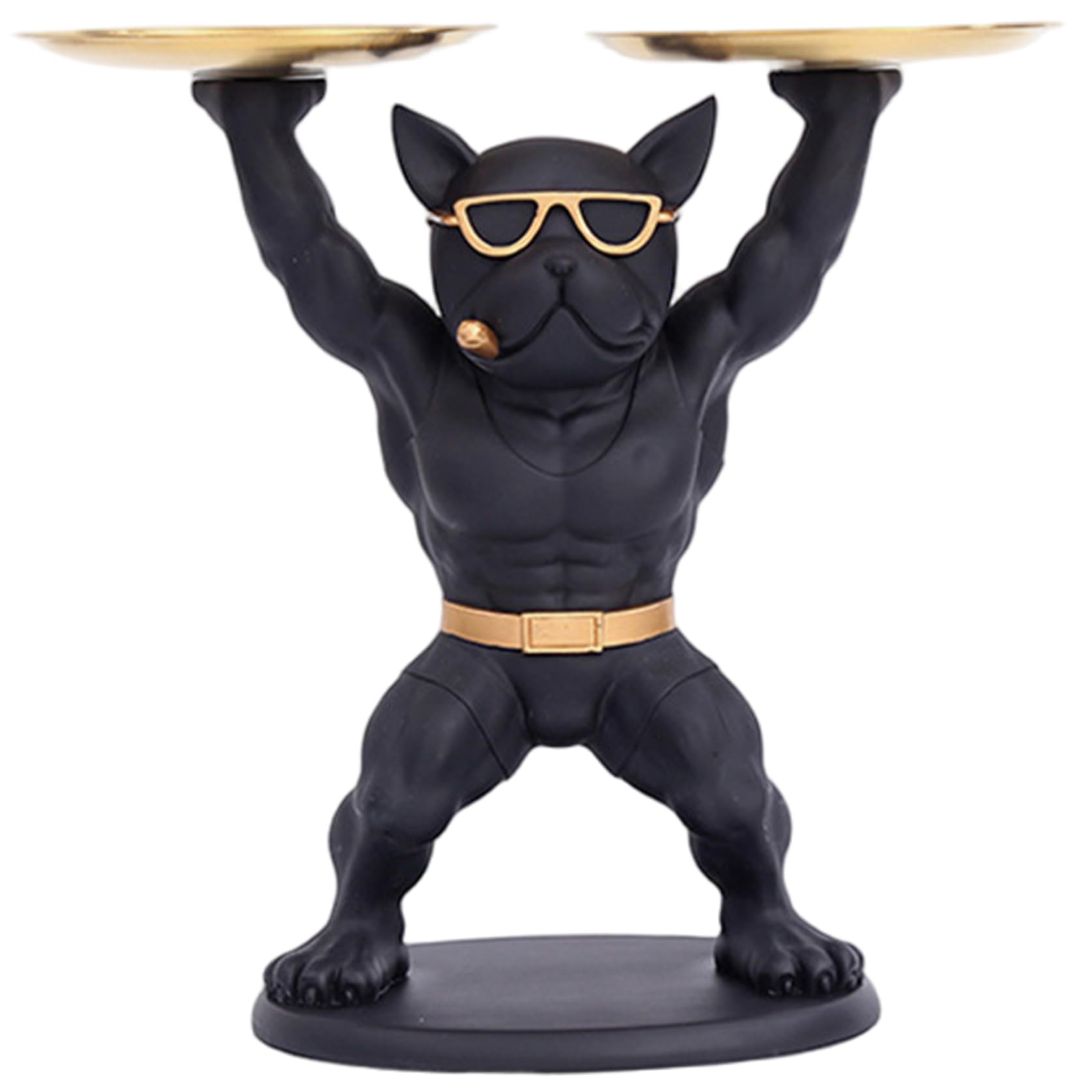 Plateau résine Bouledogue pour clés et bijoux de salon