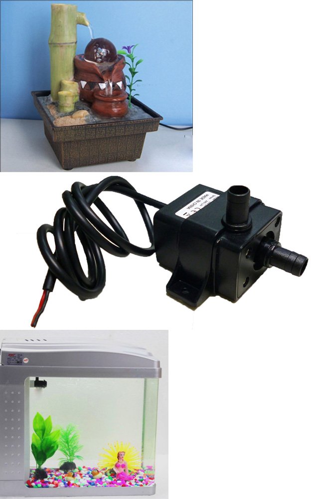 Anself Ultra-Silenzioso Mini DC12V Micro Pompa Acqua Olio Impermeabile Sommergibile Fontana Acquario di Circolazione 240L / H 5W Ascensore 3 Metri 0 - 100
