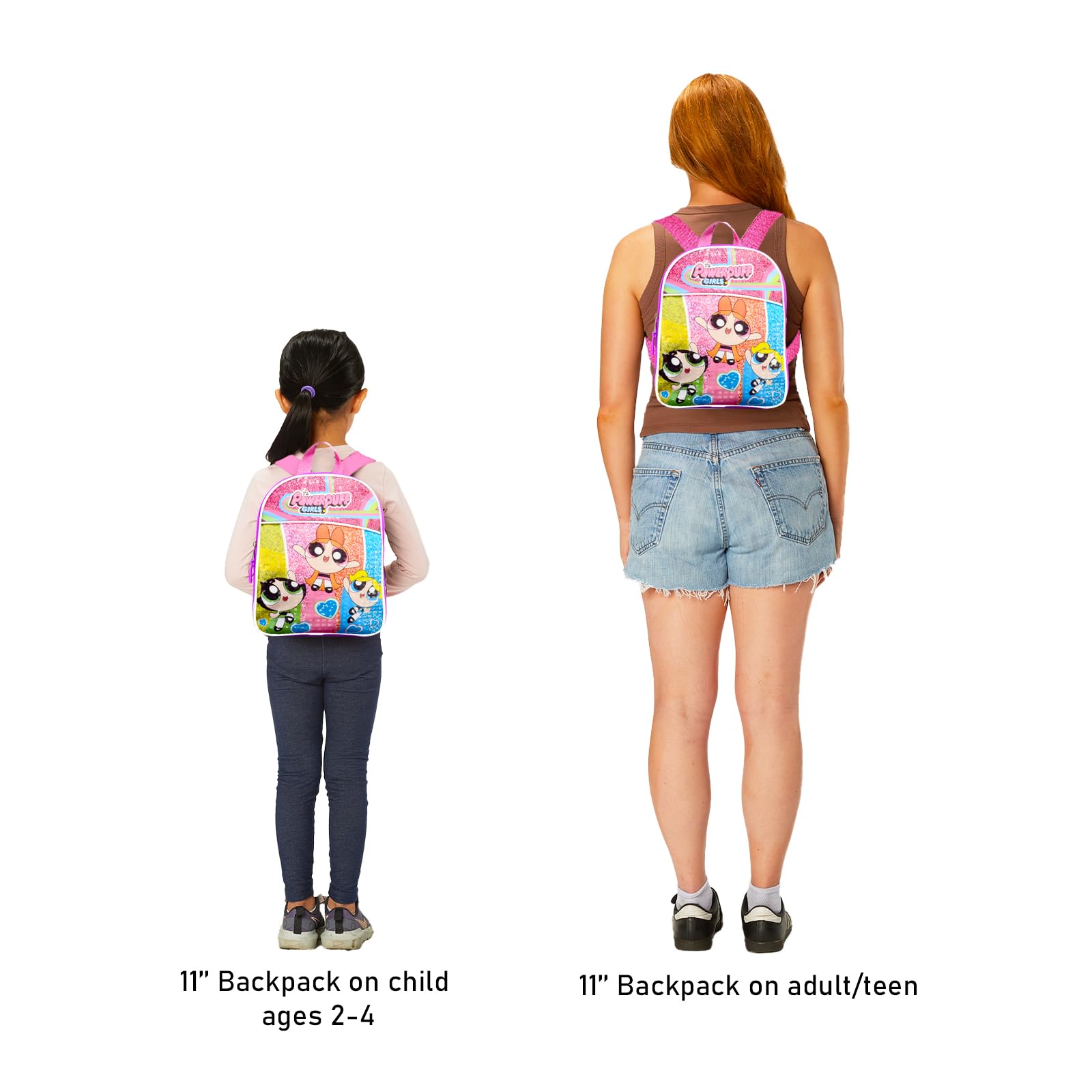 Powerpuff Girls Mini School Backpack ~ 3 Pc Bundle with 11" Bag for Toddlers, Kids with Stickers and More | Powerpuff Girls School Supplies