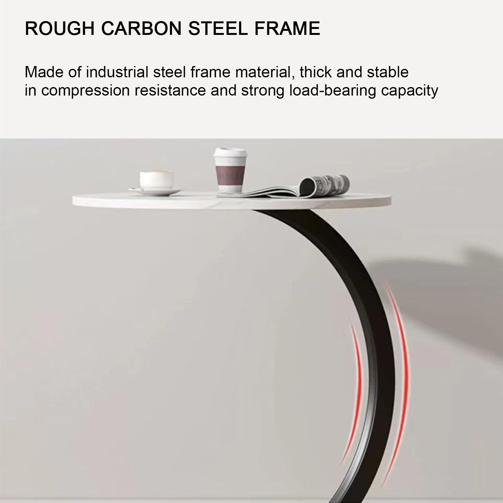 Table d'appoint, Table Basse, Table de Chevet, Table d'appoint en C, Tables de canapé Qui Glissent en Dessous, Petite Table d'appoint, Table étroite pour Chambre à Coucher D