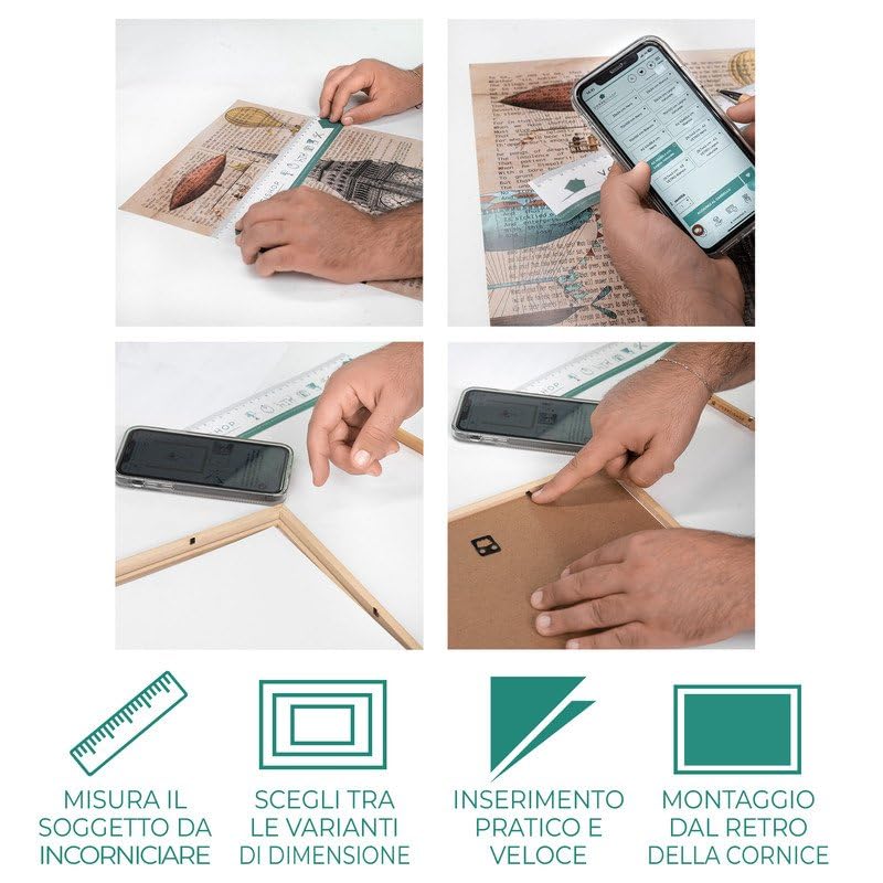 Vivarti Cornice Portafoto In Legno Rovere Chiaro – 35x50 Cm, Con Plexiglass Infrangibile, Per Poster E Foto