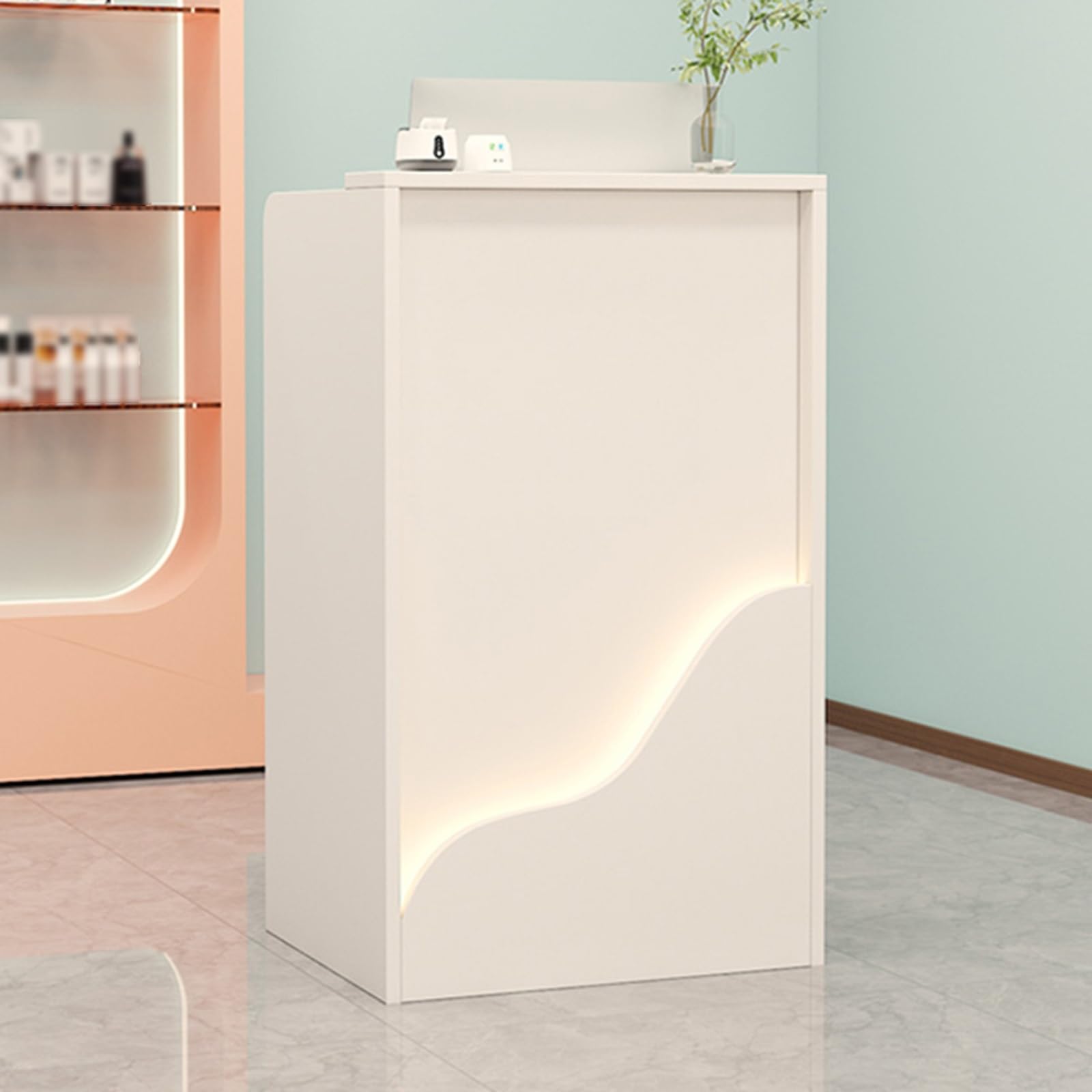 Scrivania da reception in legno per computer, tavolo da ricevimento, moderno bancone con cassetti, ideale per saloni di abbigliamento, negozi, hotel, semplice armadietto per casse