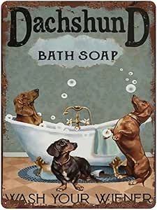 Targa Metallica Vintage Con Bassotto - Decorazione Da Parete Per Bagno, Cucina O Esterno - 20x30 Cm - Foto 9