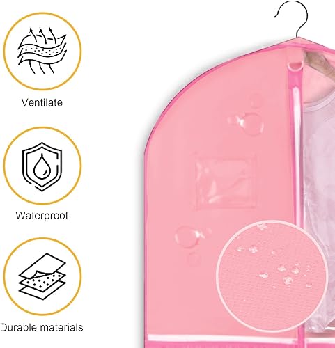 Vista 123 de Bolsa de ropa colgante impermeable, bolsas de ropa de 40 pulgadas para colgar ropa, bolsas de ropa para almacenamiento de viajes, bolsa de ropa