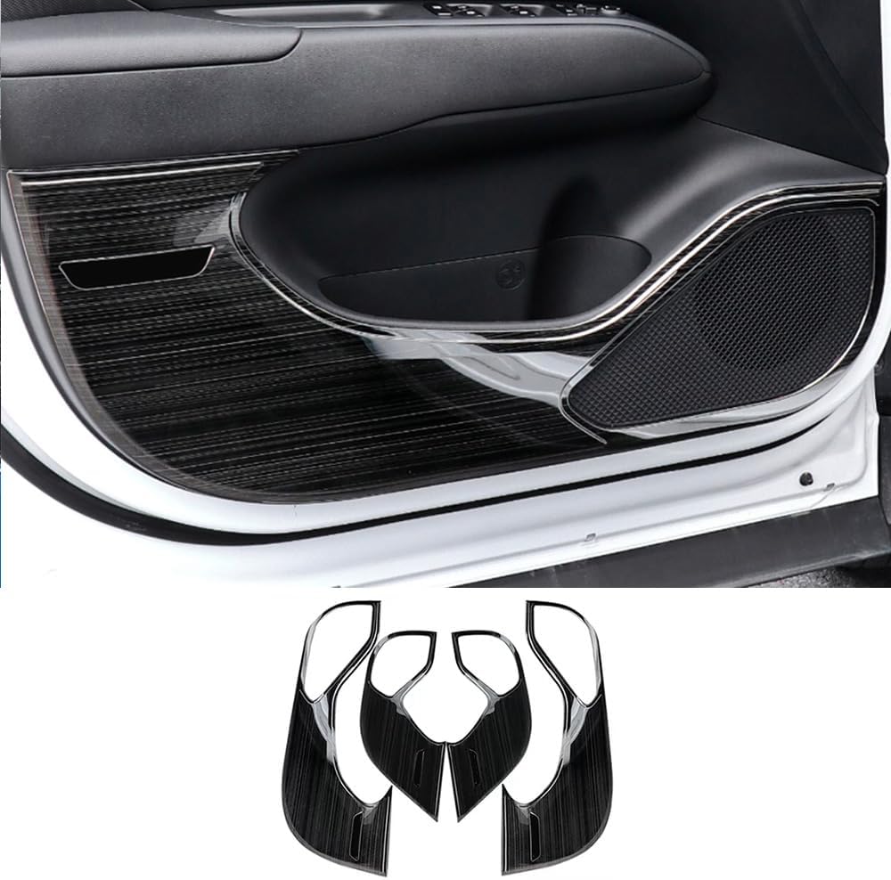 Auto Parts Fit for Hyundai Tucson 2024 2023 2022Front and Rear Door Anti-Kick Panel Cover Trim (Brushed Black Style) 304 Stainless Steel 4PCS