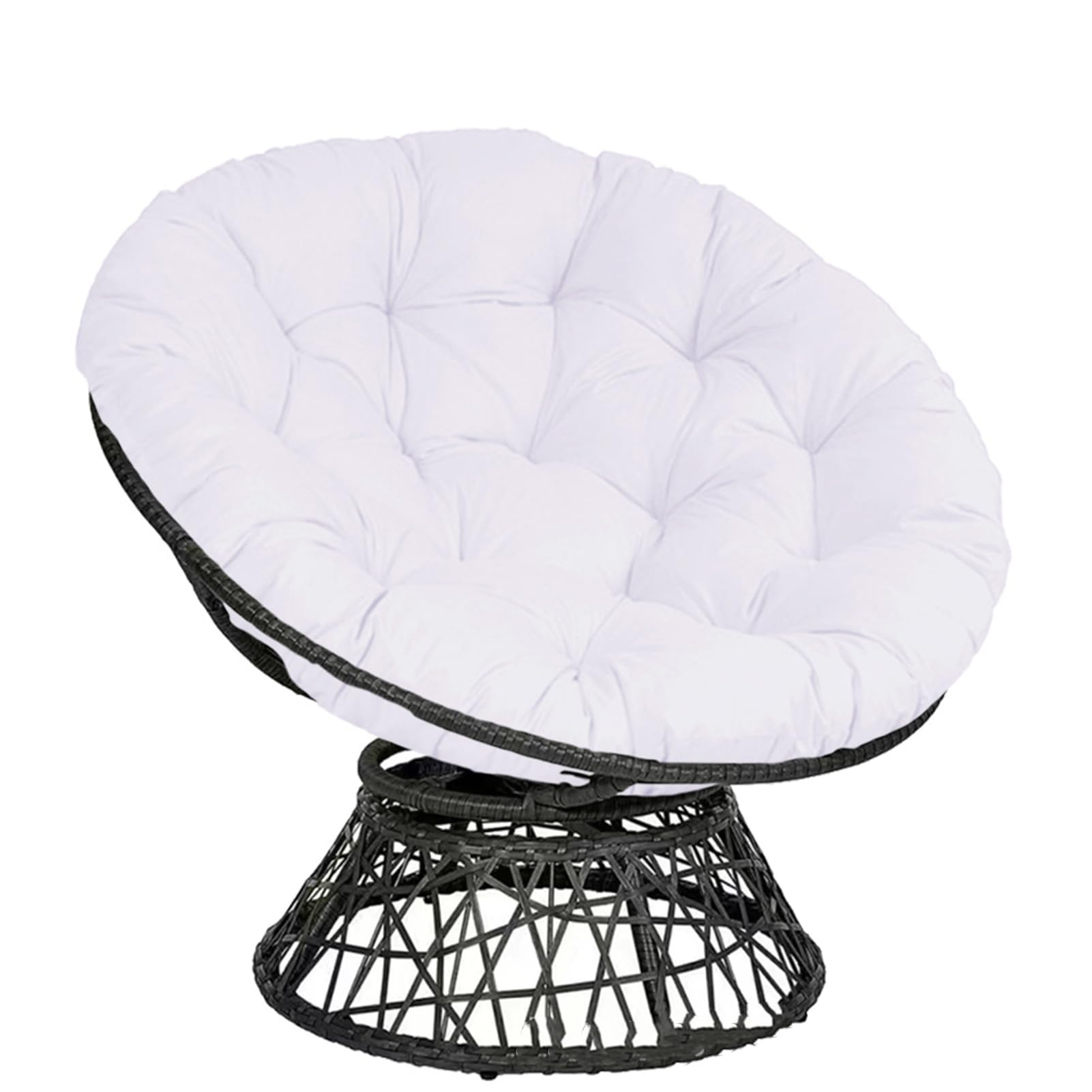 Papasan Chair Cushion Outdoor,Waterproof Hanging Chair Cushion Round Seat Cushion,Comfortable Chair Pad Removable Seat Cushion for Garden Chair, Rattan Chair,Swing Chair,White,170cm