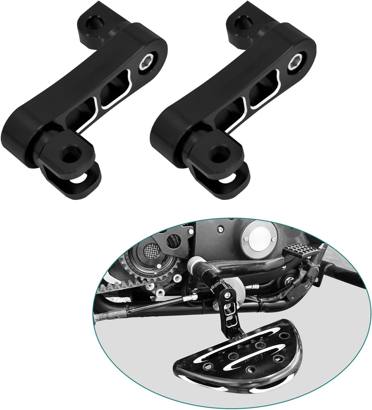 Foot Peg Extension Highway 2 1/4" Footpegs Adjustable 360°Rotating Mounts Clamp Mount Bracket Fit For Harley Touring Road King Street Glide Road Glide Sportster Dyna Fat Bob Softail