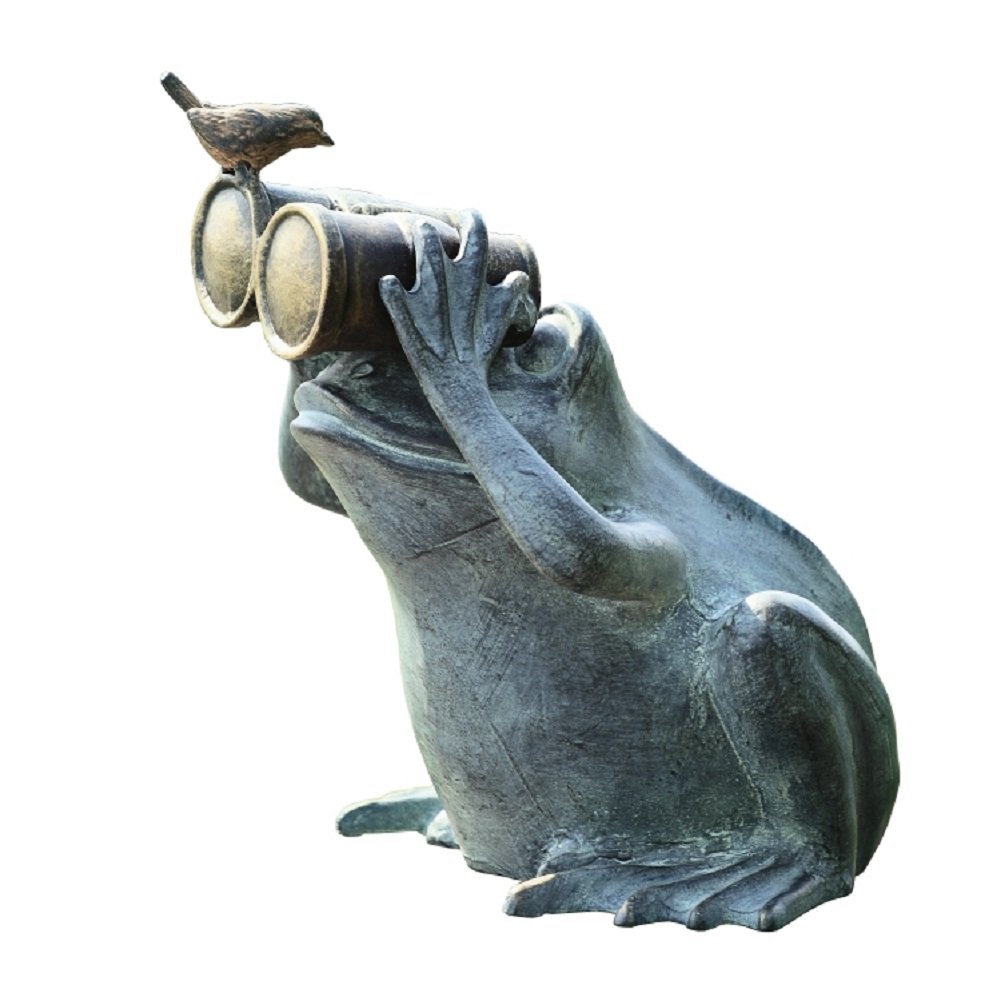 Grenouille spectateur avec oiseau SPI Home 33758 : décorez votre bassin de jardin