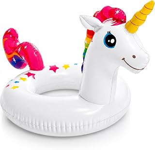 Aufblasbarer Schwimmring Einhorn mit Glitzer 58 cm kompakt