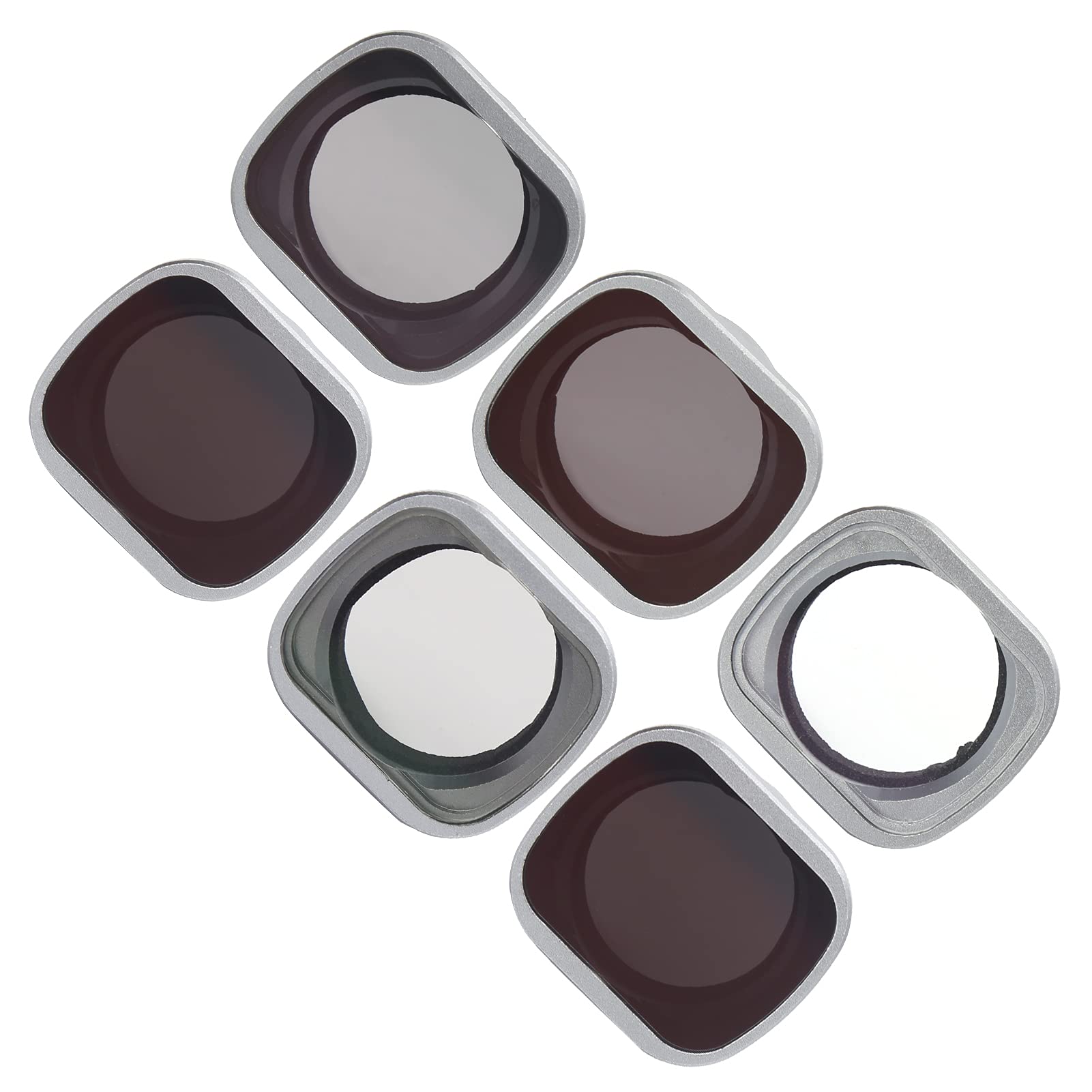 Junestar Juego de Filtros de Lente de Cámara ND/CPL de Vidrio óptico 6 en 1 para FPV Combo, Filtros Impermeables para Fotografía de Paisajes, Aprox. 55 G
