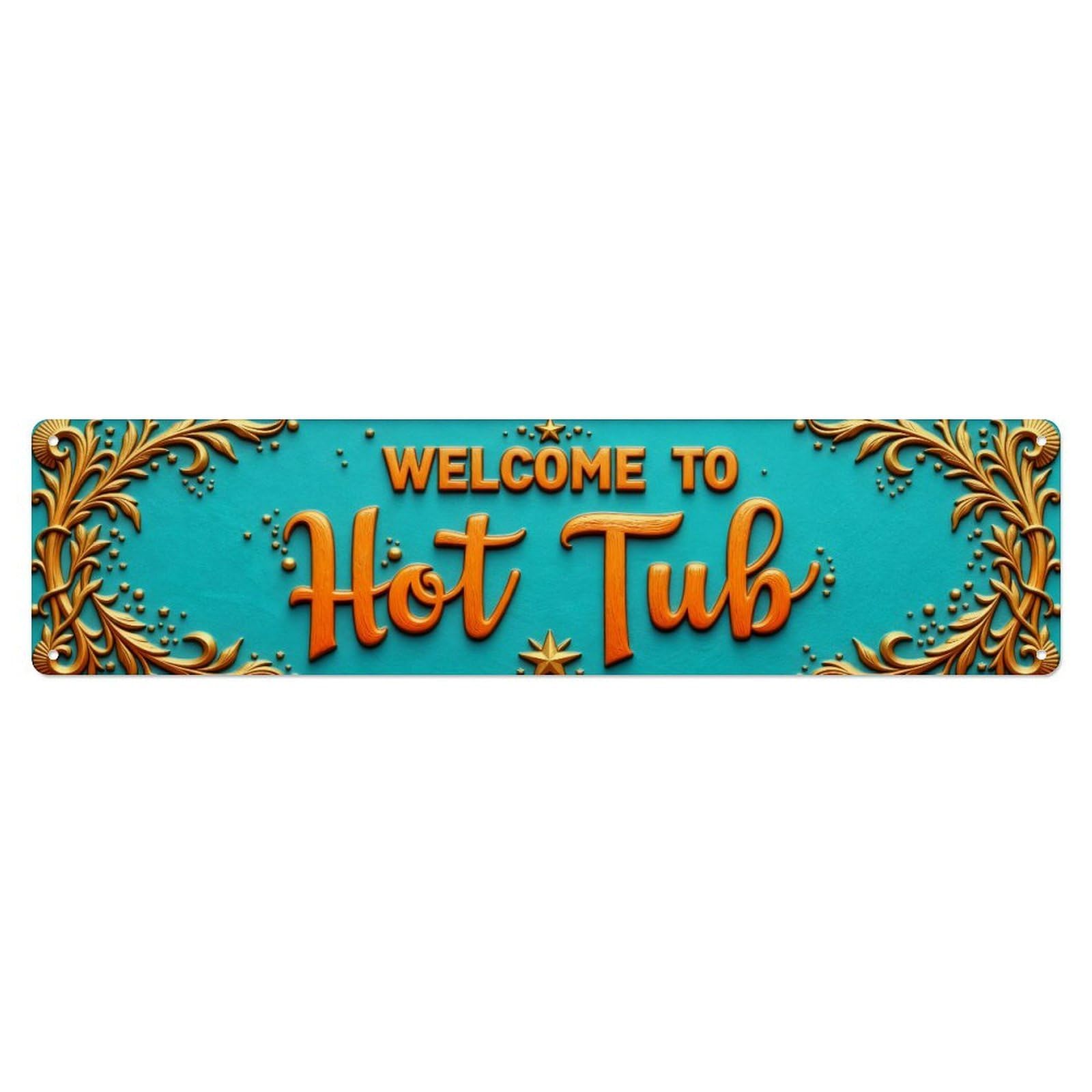 Golden Ornate Design Pattern_3 Metal Tin Sign Plaque