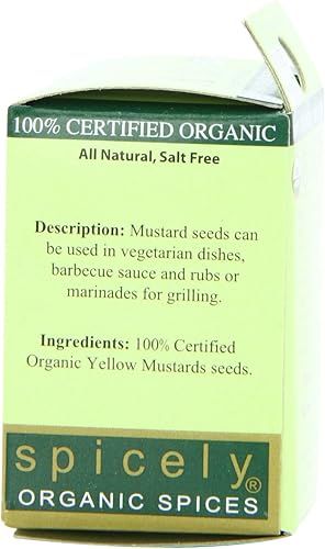 Miniatura 2 de Spicely - Semillas de mostaza orgánicas, amarillas, 0.8 onzas (paquete de 6)