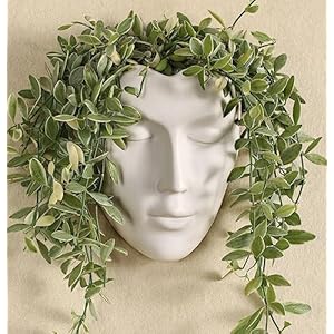 Face Vase,Ceramic Female Form Face Vase,Modern Sculpture Planter Pot,Human Face Shaped Vase,Wall Hanging Plant Pot with Drainage for Home Decor Centerpieces, Office or Outdoor Hanging Decor