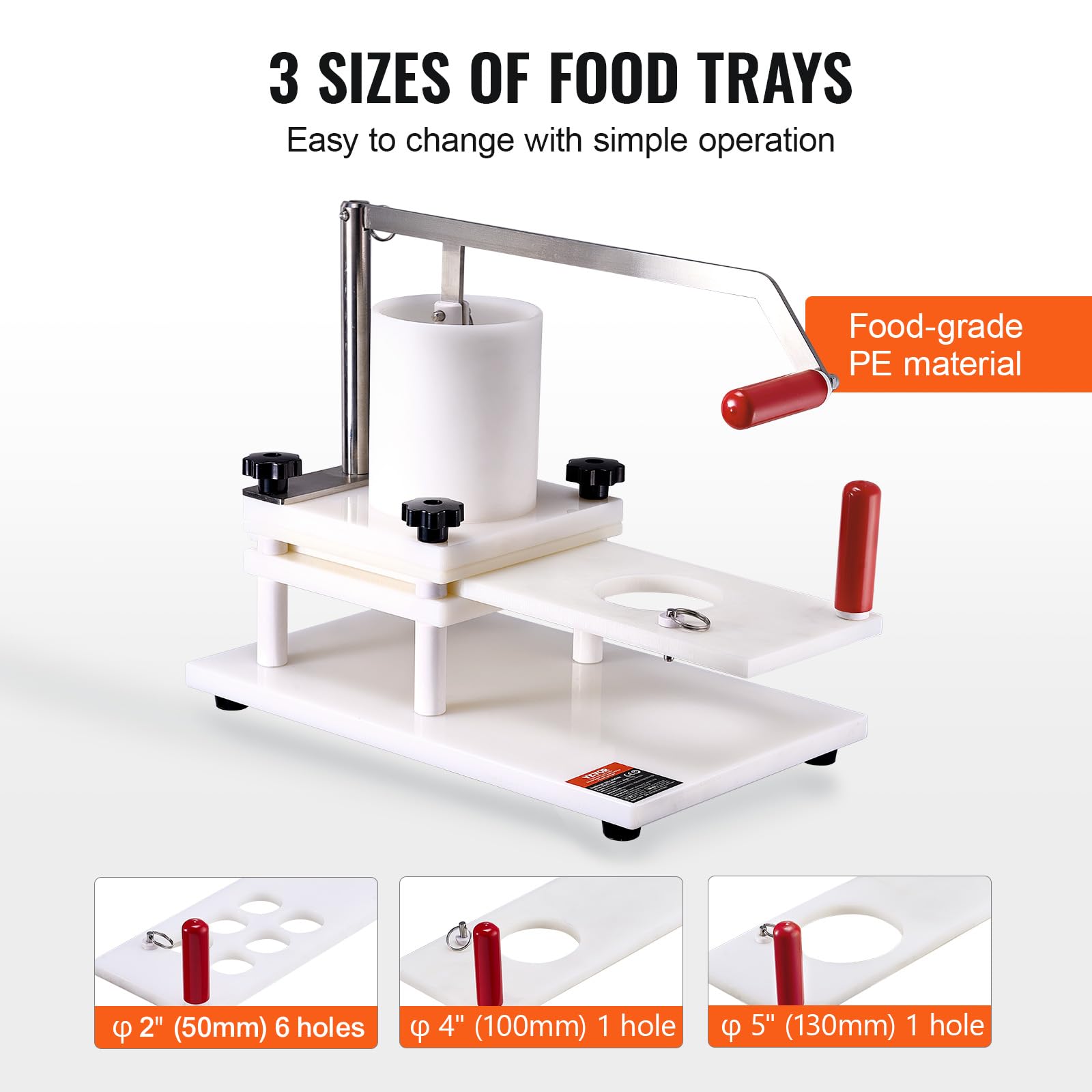 VEVOR JKH-130 - Máquina para hacer hamburguesas de carne de res, acero inoxidable
