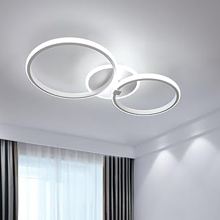 Comely 42W LED Ceiling Lights, Modern Round LED Design Ceiling Lighting 6500K Cool White Ceiling Lamp for Living Room Bedroom Dining Room Kitchen Balcony Office, Dia 52cm