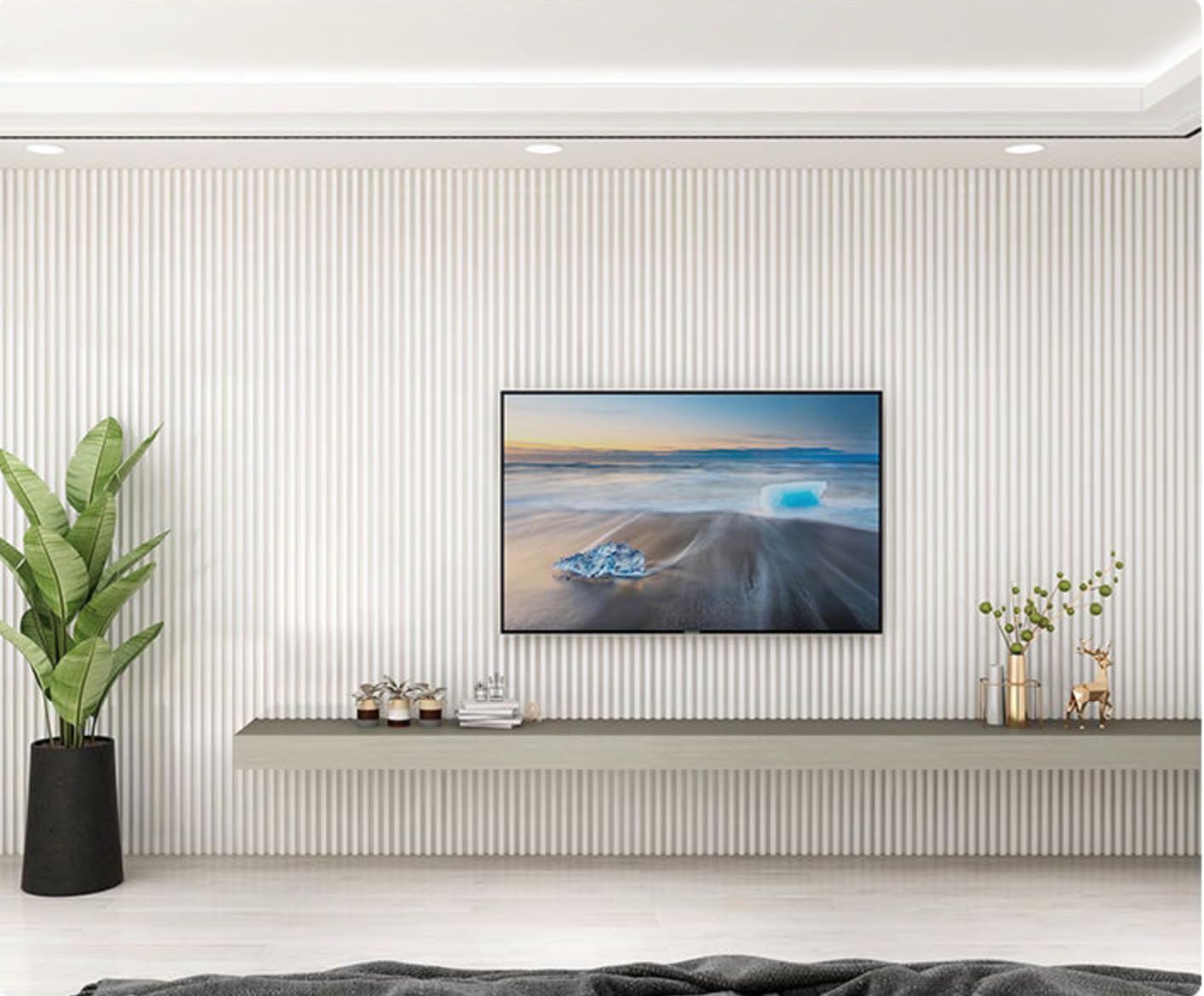 Pannelli Murali WPC In Effetto Legno, 10 Pezzi Da 16,5x100 Cm – Rivestimento Acustico Per Corridoio E Soggiorno, Ecologico In Fibra Di Bambù