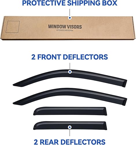 Vista 417 de Viseras de ventana in-Channel, protectores contra la lluvia para 2011-2023 Dodge Charger, visores de ventilación de ventana con deflectores