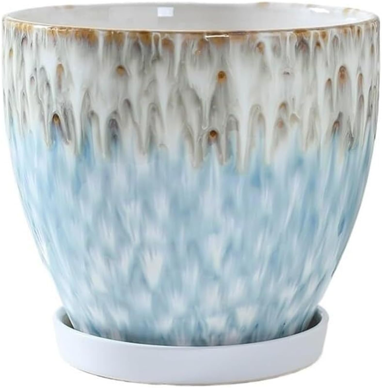 Pots de fleurs en céramique de style européen grand format avec plateau