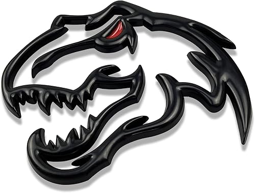 Miniatura 3 de Zhizhong Emblema de dinosaurio para Dodge RAM TRX 1500 2500 3500 Charger Challenger  Pégalo en cualquier lugar (un par, ojo rojo)