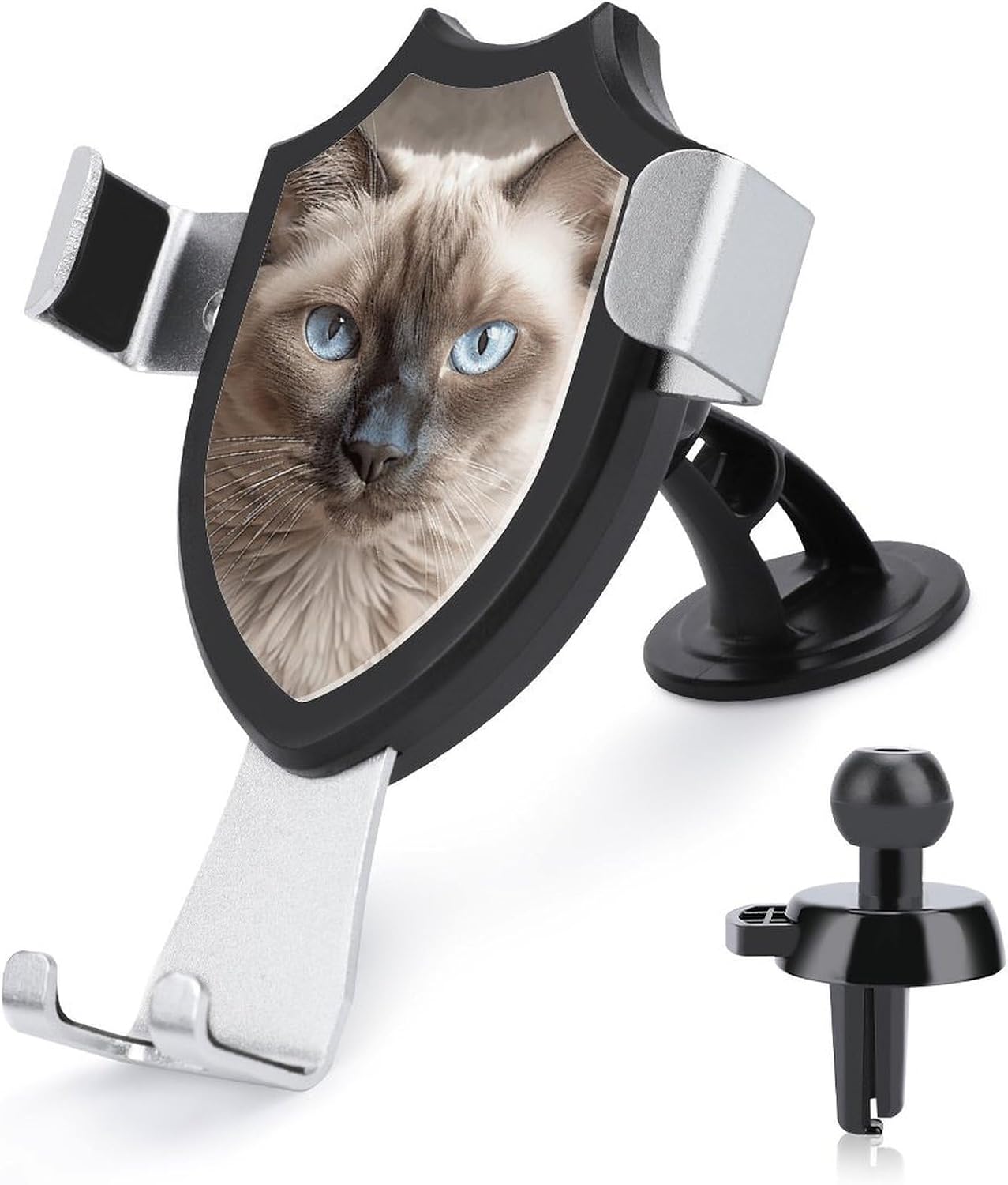 Portable Car Phone Holder Mount with Suction, Ventilation Clip