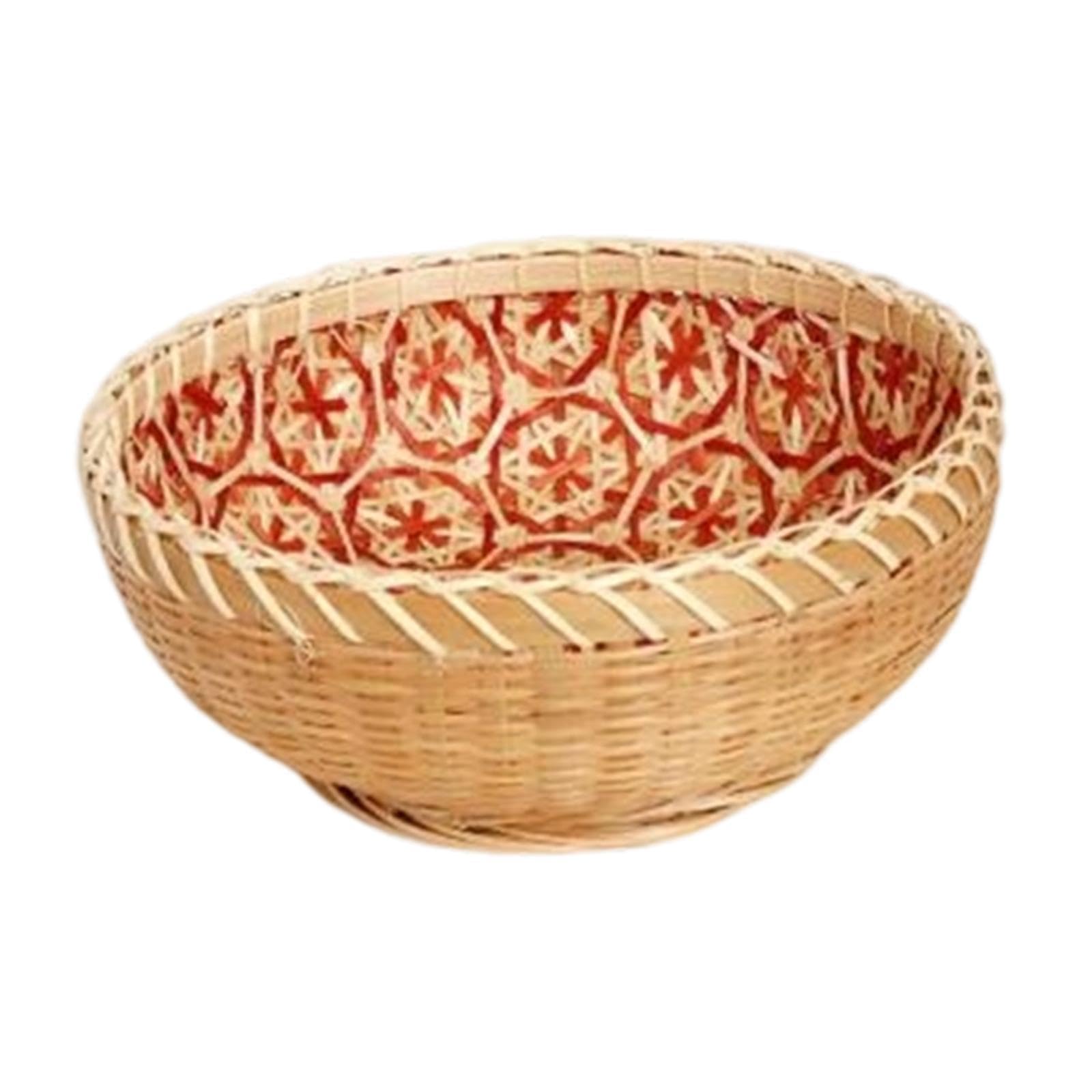 Hlhlh One Color Woven Bread Basket,Weaved Fruit, Tabletop Decorative Storage Bowl Organizer For Wallet,Home,Restaurant,Keys(S)