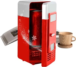 Small Refrigerator - USB Personal Refrigerator Beverage Can Cooler | Compact Plug-in, Cooling Heater Wide Compatibility Equipment for Bedroom, Car, Drinks, Beauty, Travel | Dryckeskyl USB-Driven För Studenter Tonåringar Tjejer Familj Filmkväll Studentrum Sovrum Bilsemester