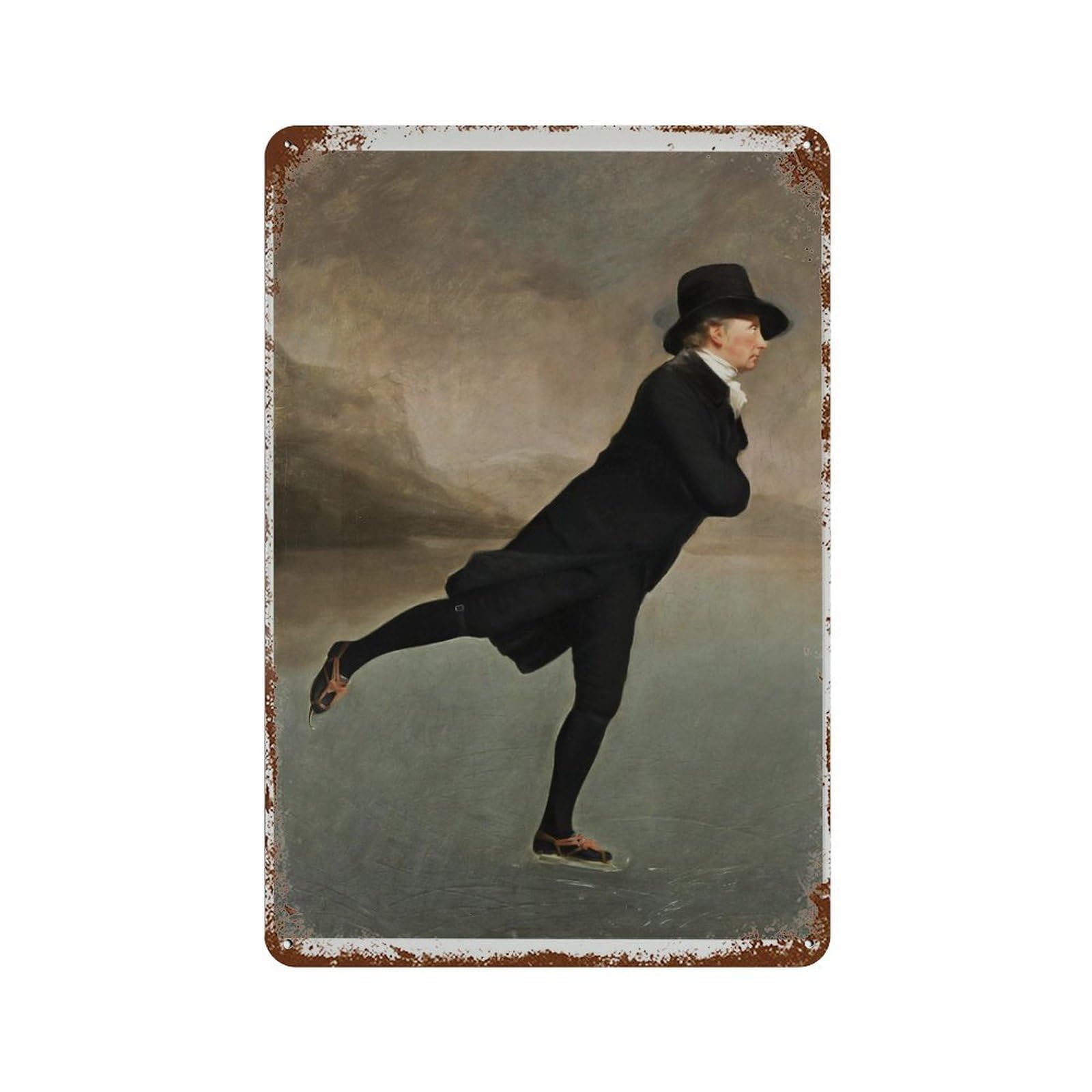 xiaoxiaoshen The Skating Minister ， Vintage Painting Wall Decor Art Metal Tin Poster Modern Home Decor Art Home Bar Shop Decorations Vintage Sign 30x20cm