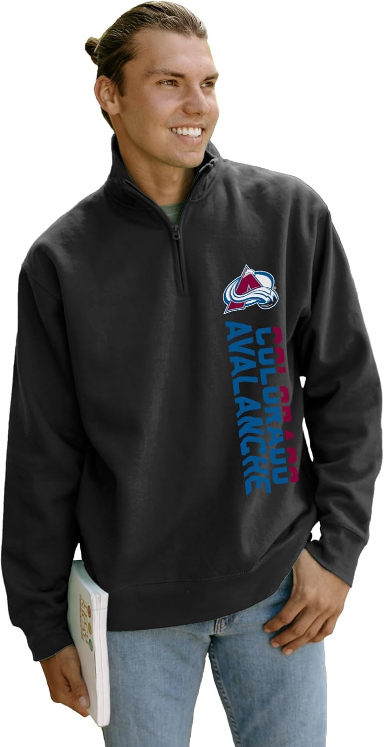 Blue 84 NHL unisex-adult Nhl Officially Licensed Quarter Zip Sweatshirt Outlier Black - Image 2