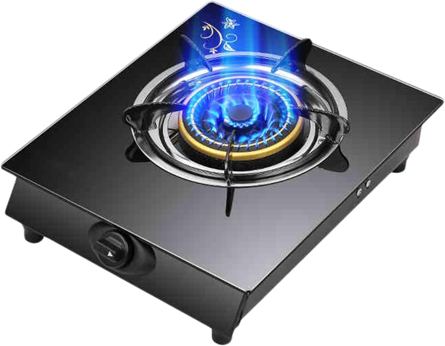 Estufa de Gas 1 Puesto, Panel de Vidrio Templado Negro, 4.0KW